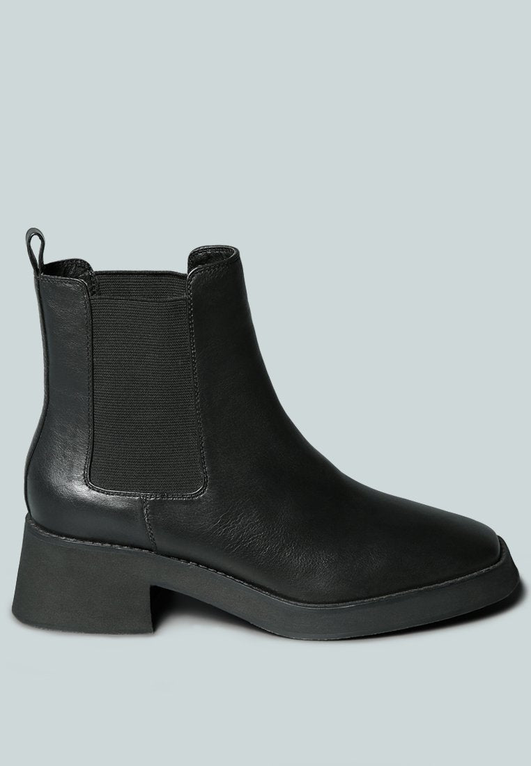 THERON Chelsea Upfront Black Boot_Black