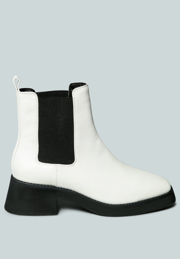 THERON Chelsea Upfront White Boot_White
