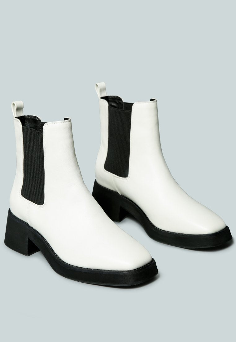 THERON Chelsea Upfront White Boot_White