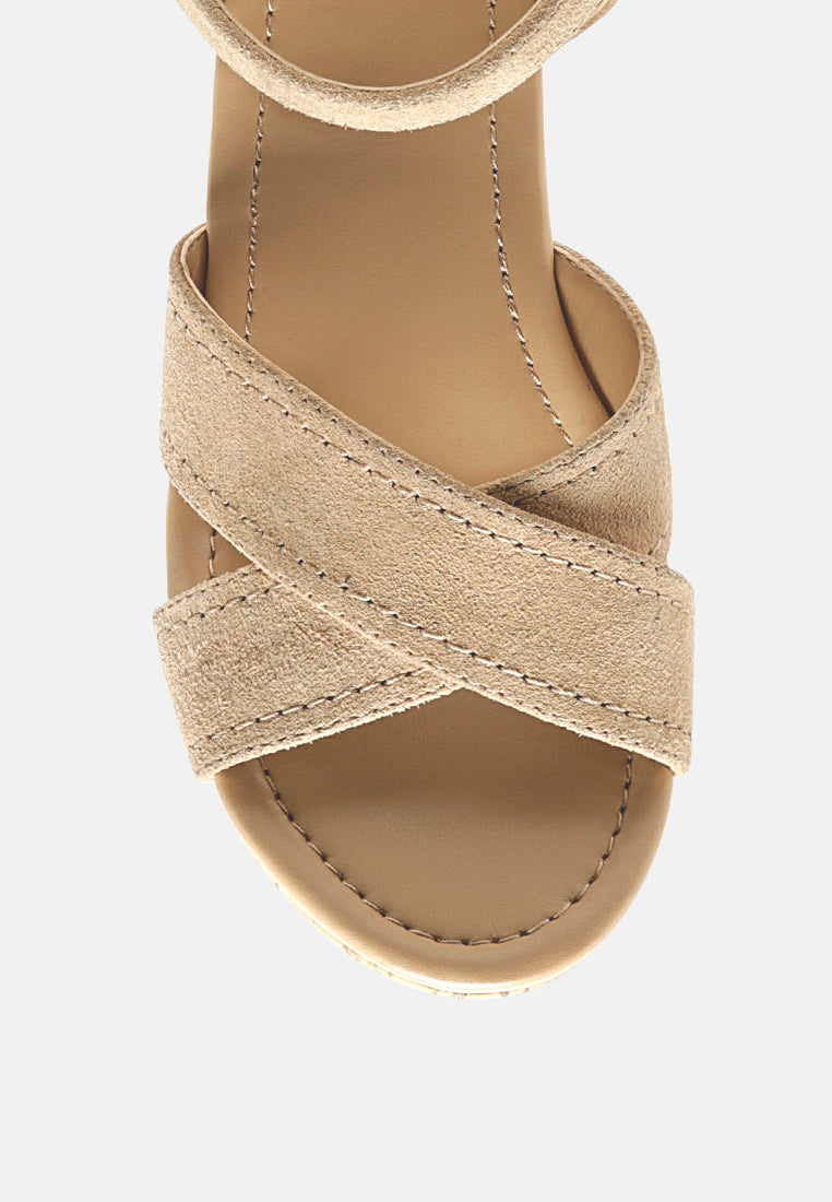 ULLA High Heeled Block Sandal in Nude-Nude