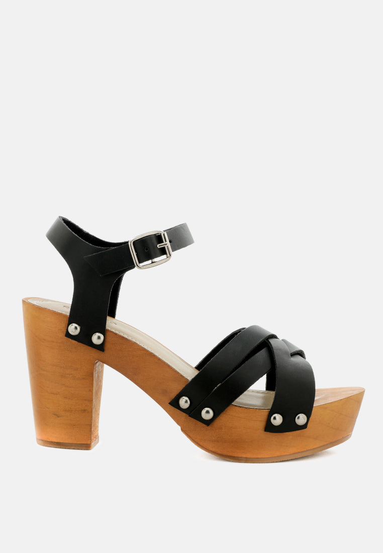 VELMA Black Ankle Strap Sandal-Black
