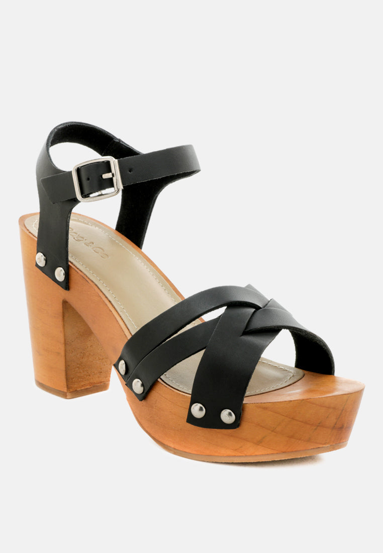VELMA Black Ankle Strap Sandal-Black