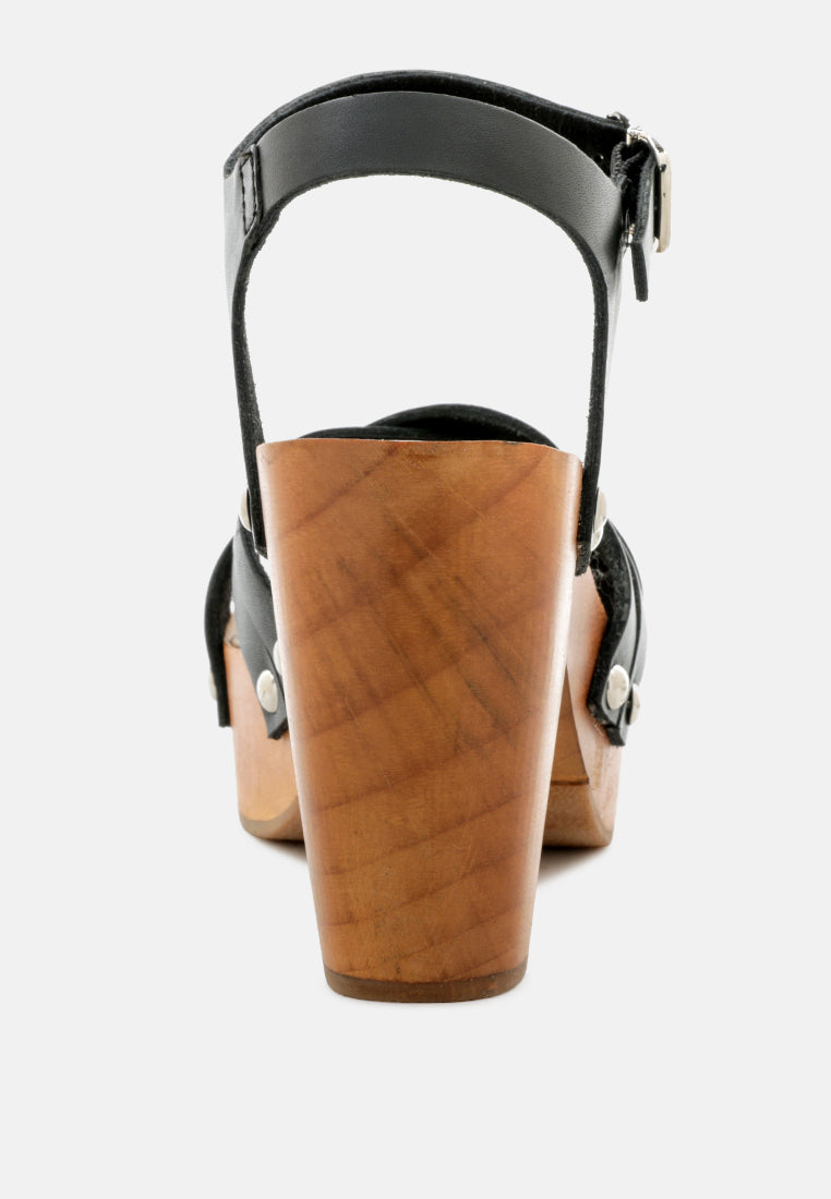 VELMA Black Ankle Strap Sandal-Black