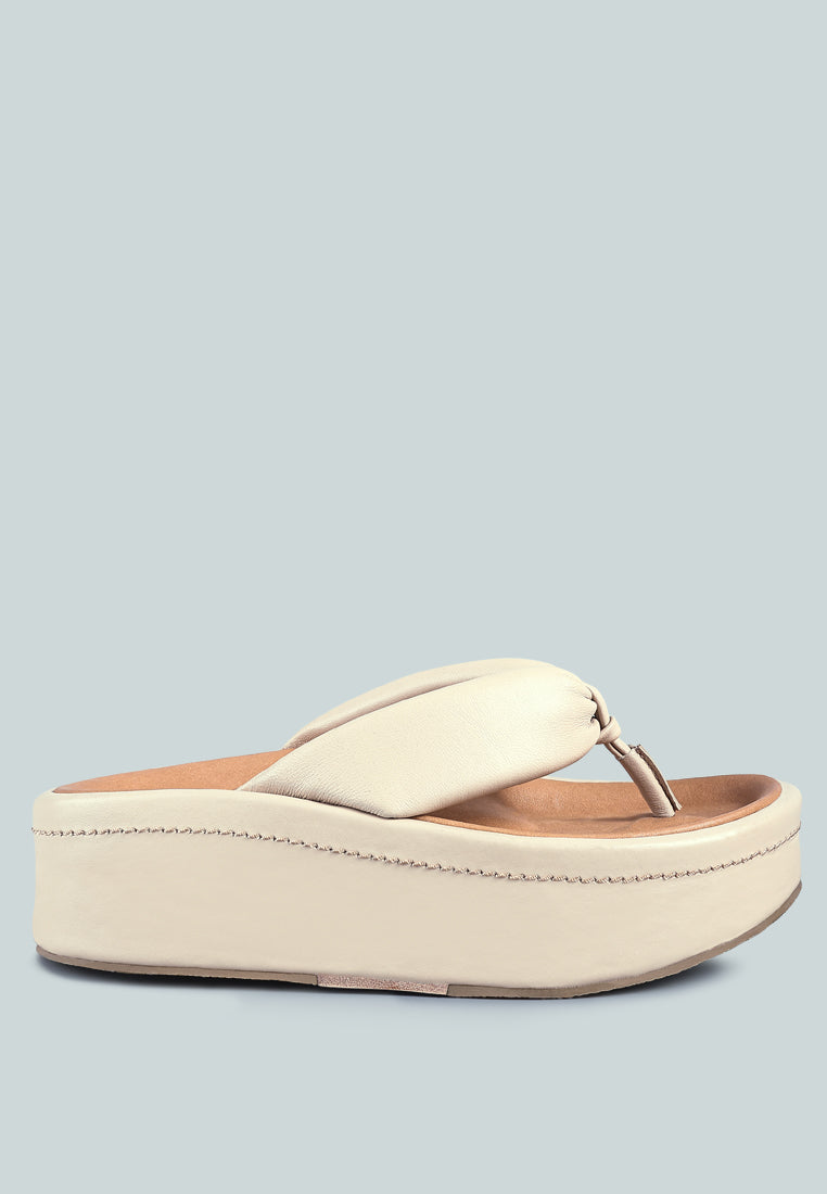 WELCH Nude Thong Platform Sandals-nude