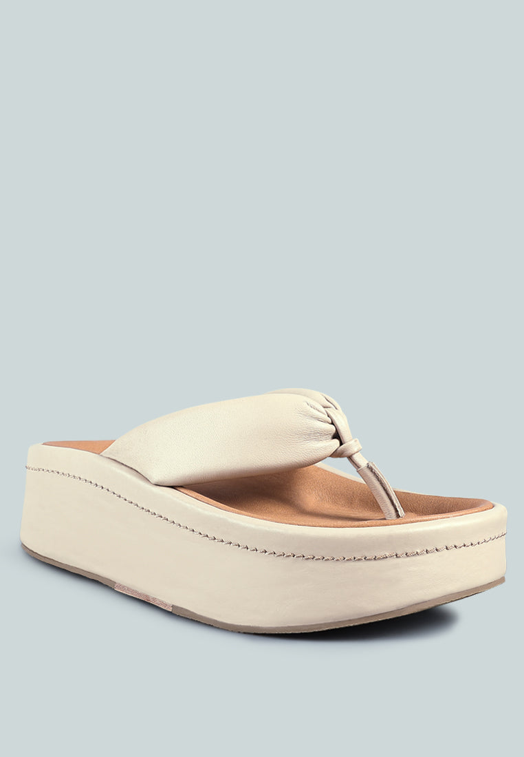 WELCH Nude Thong Platform Sandals-nude