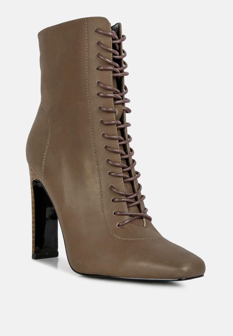 wyndham olive brown lace up leather ankle boots#color_brown