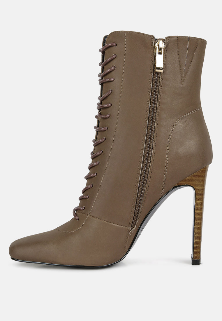 wyndham olive brown lace up leather ankle boots#color_brown