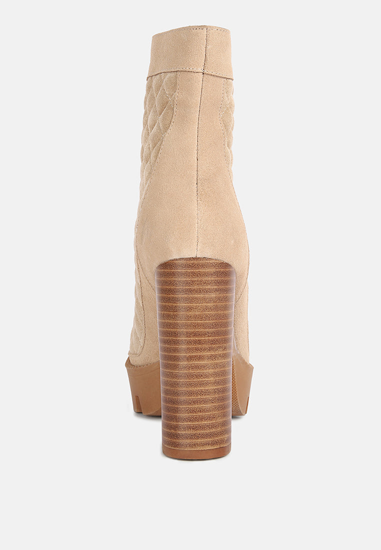 yoko beige fine suede quilted ankle boots#color_beige