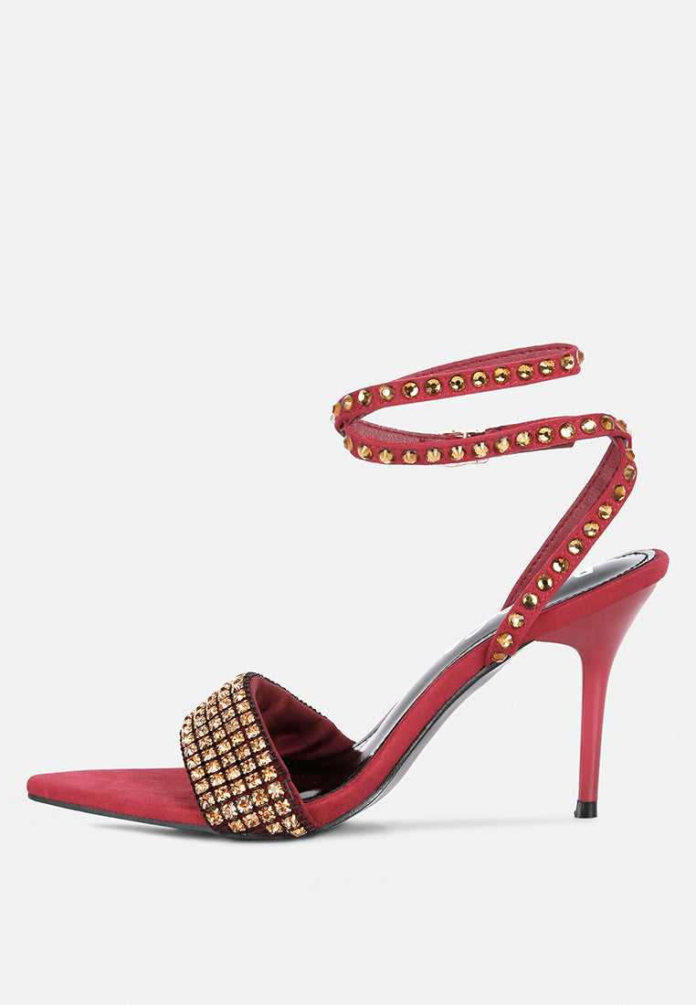 zurin burgundy high heeled diamante sandals#color_burgundy
