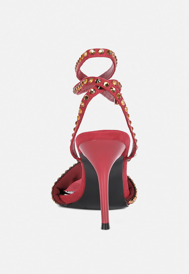 zurin burgundy high heeled diamante sandals#color_burgundy
