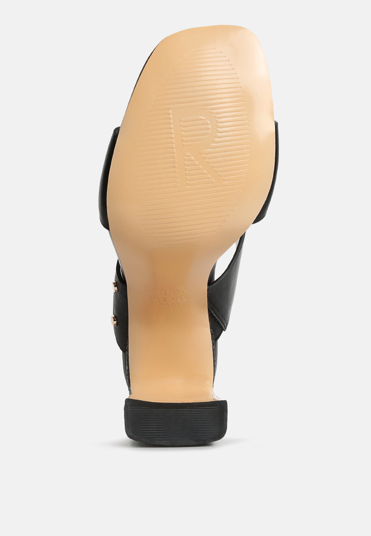 alodia Slim block heel sandals in Black#Color_Black