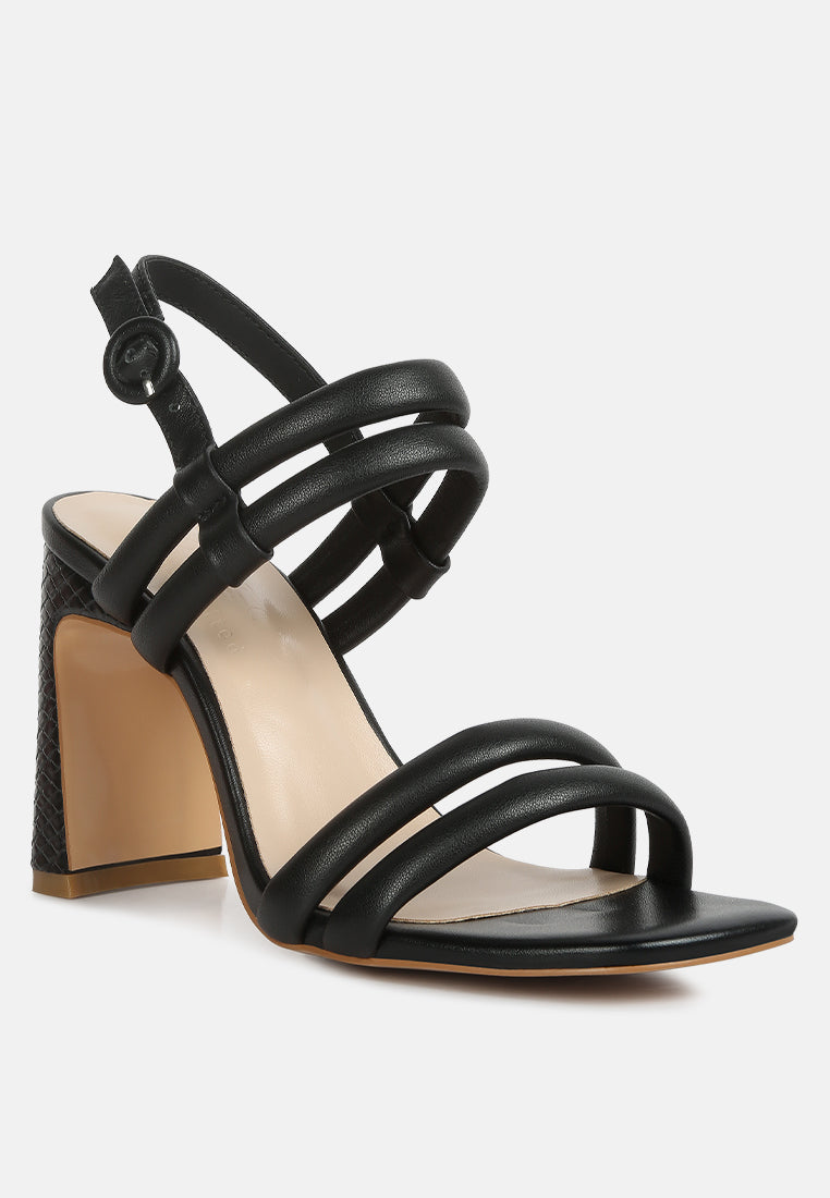 Buy Avianna Black Slim Block Heel Sandal   Sandals   Rag & Co
