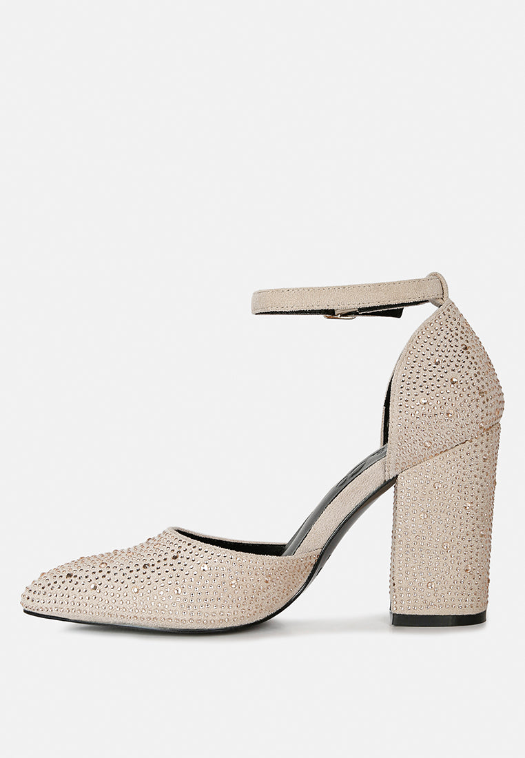 culver microfiber diamante block heeled sandal in beige#color_beige