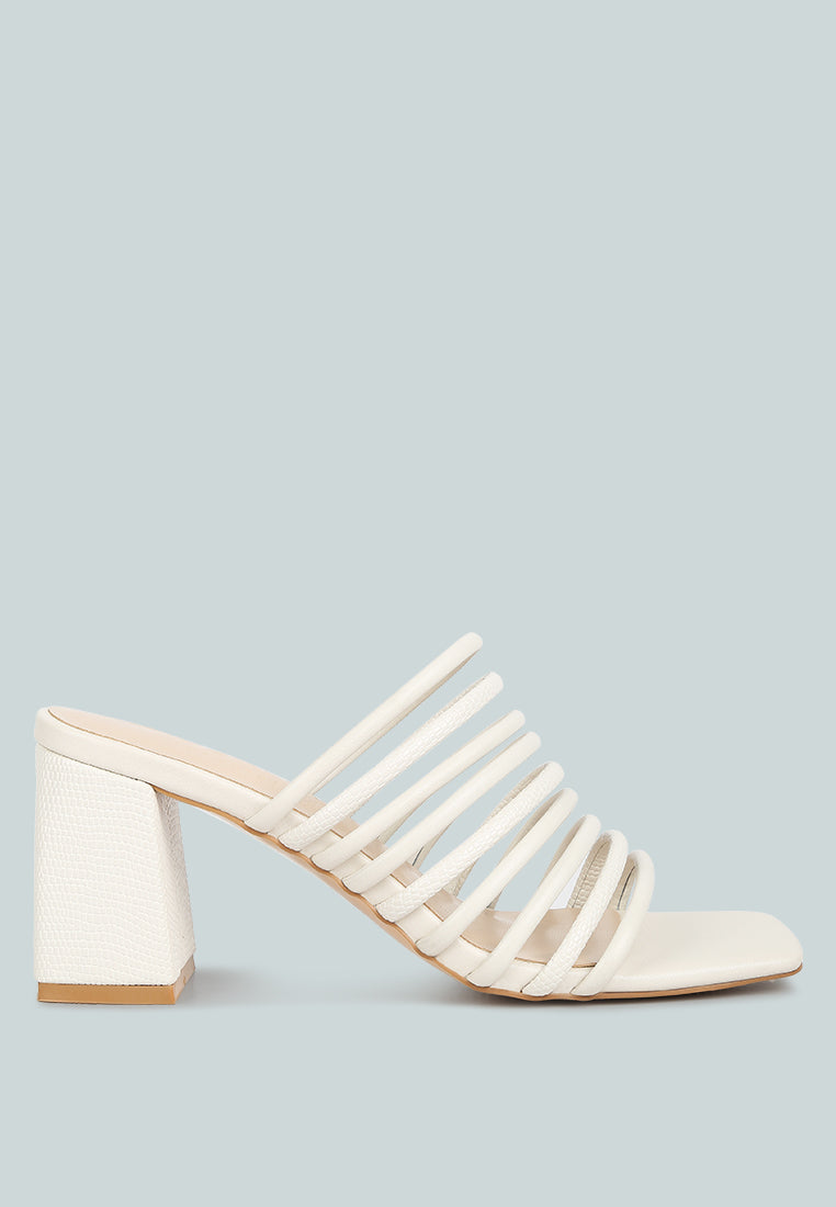 FAIRLEIGH Off White Strappy Slip On Sandals#color_off white