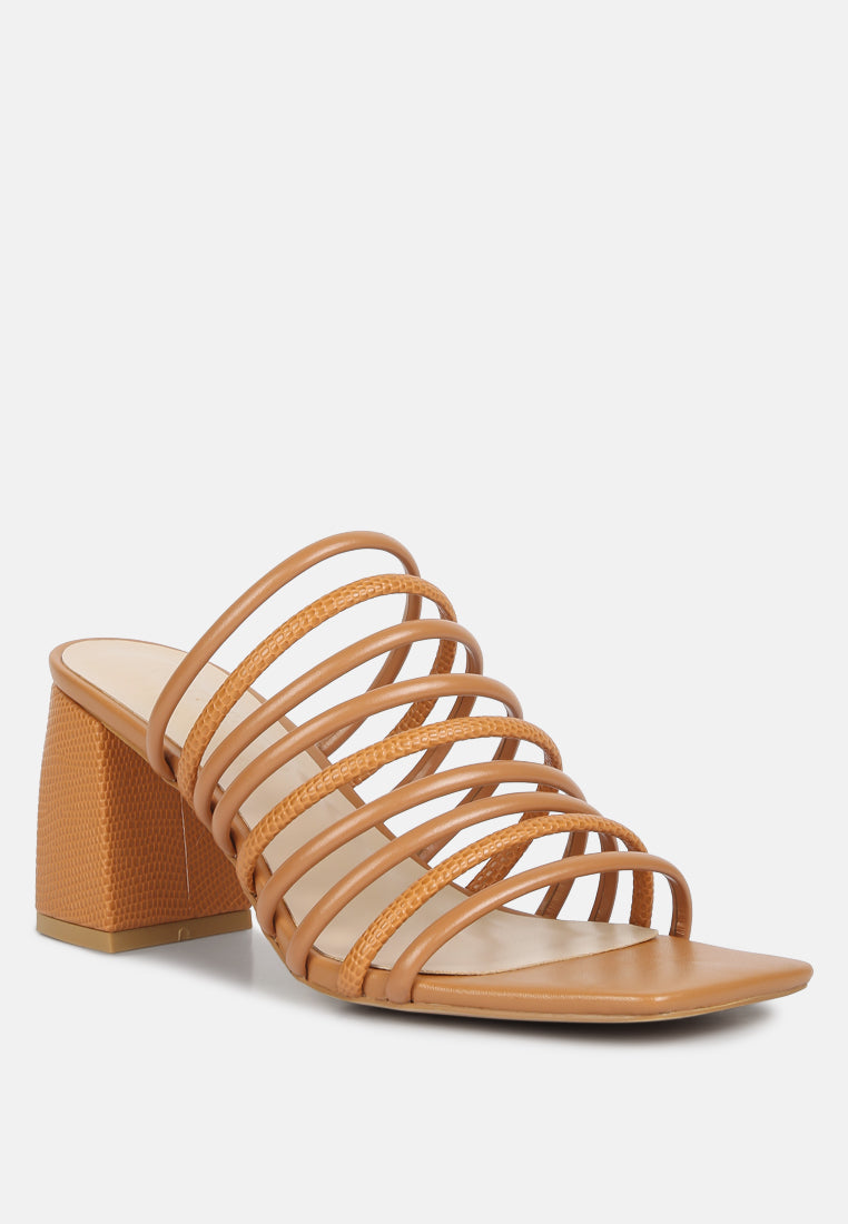 Fairleigh Tan Strappy Slip On Sandals - Main Image