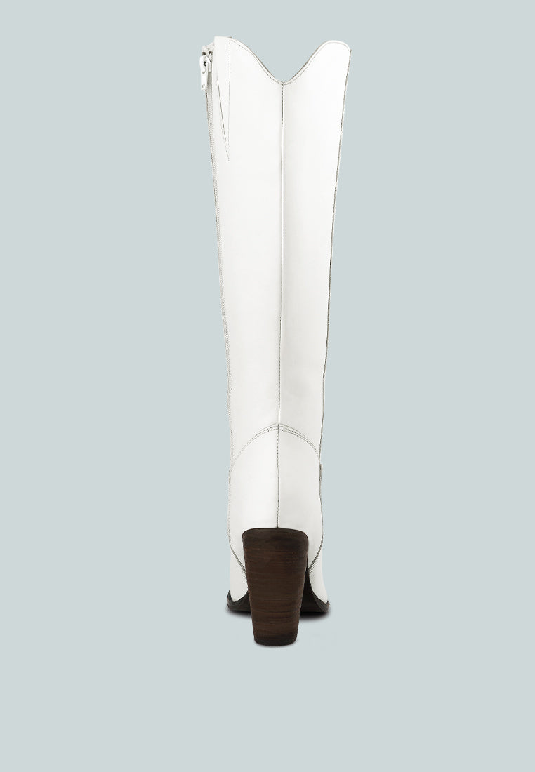 great strom white Leather Calf boots#color_white
