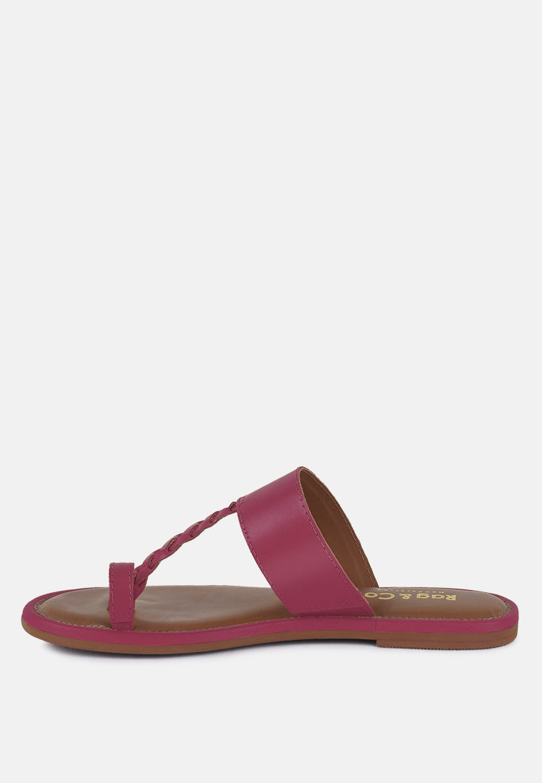 harris fuchsia toe ring braided slip ons#color_fuchsia
