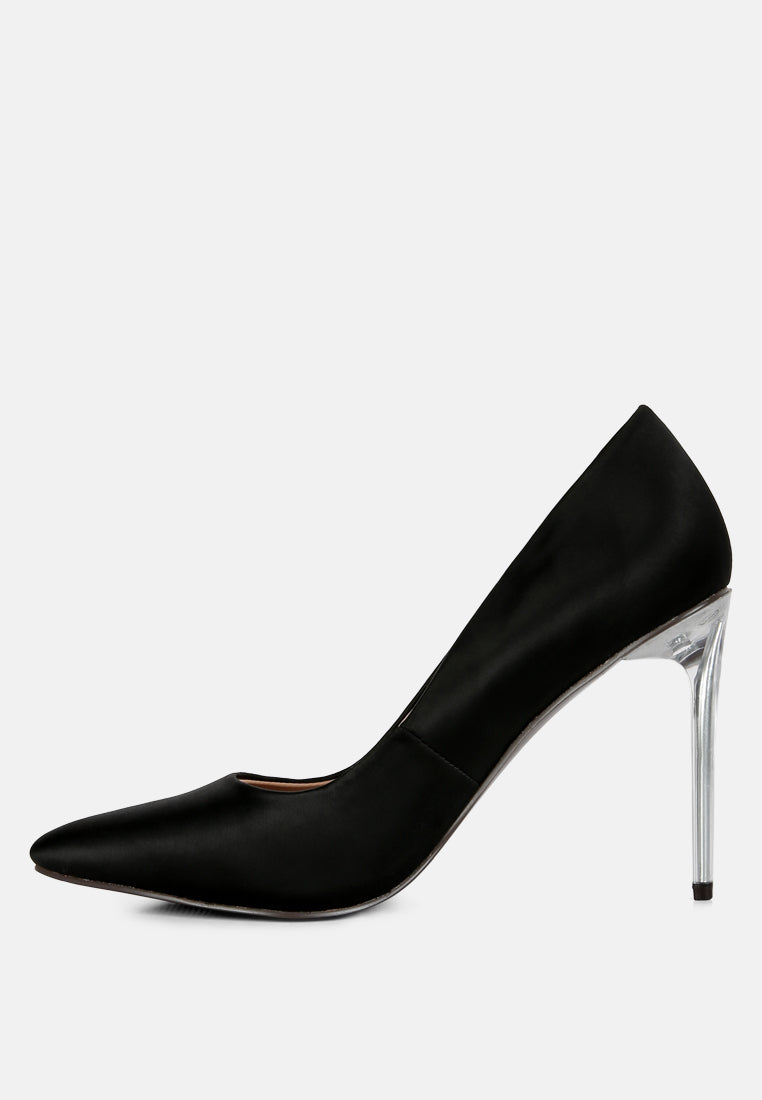 STAKES Black High Heeled Classic Dress Pumps#color_black