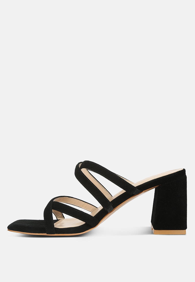 valentina strappy casual block heel sandals in Black#color_black