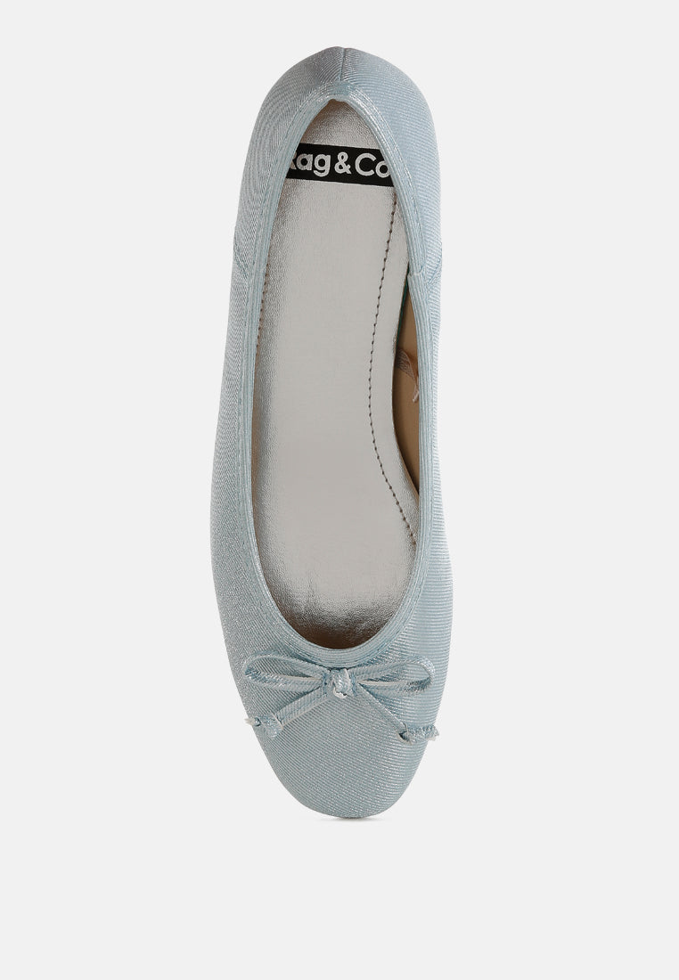 agshin metallic ballet flats#color_baby blue