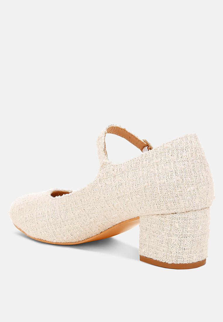 antara tweed mary jane sandals#color_white