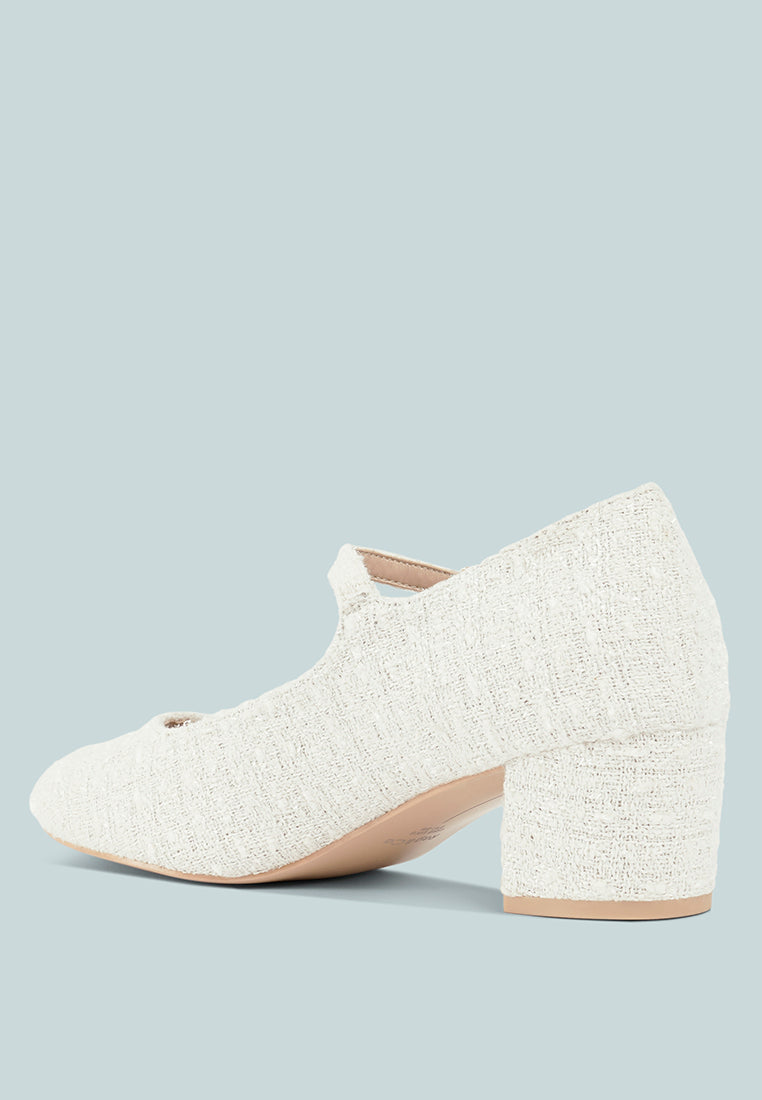 antara tweed mary jane sandals#color_white