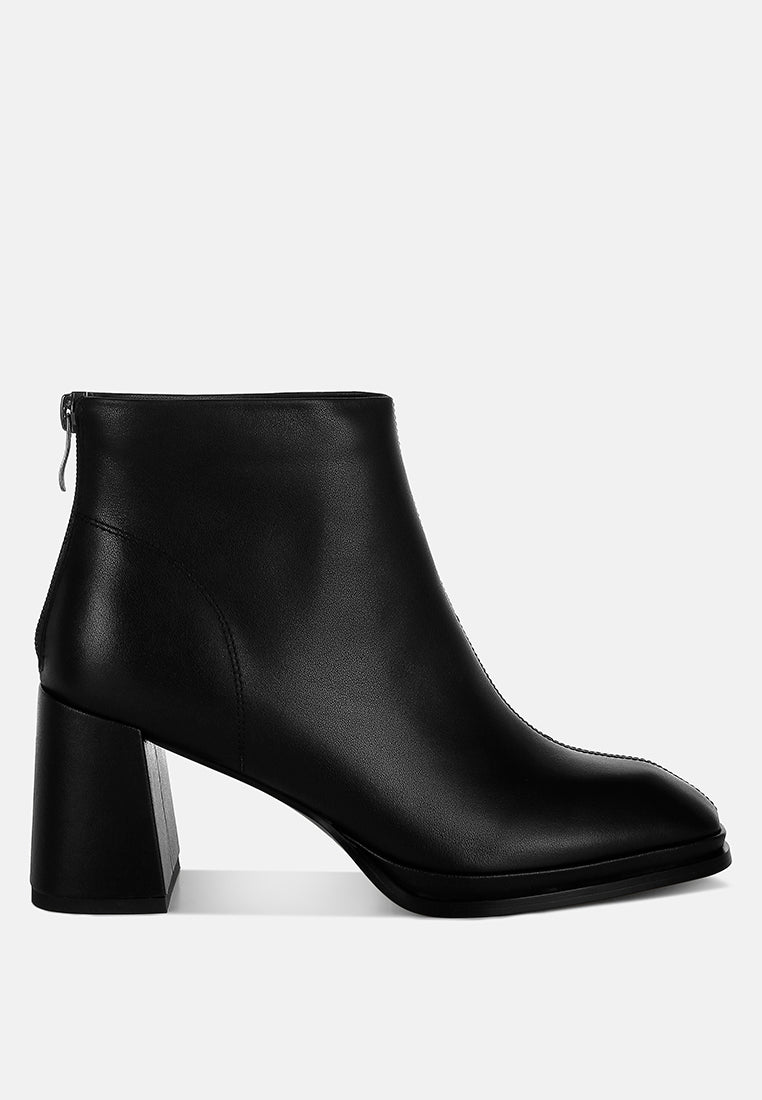 armada genuine leather square toe boots#color_black