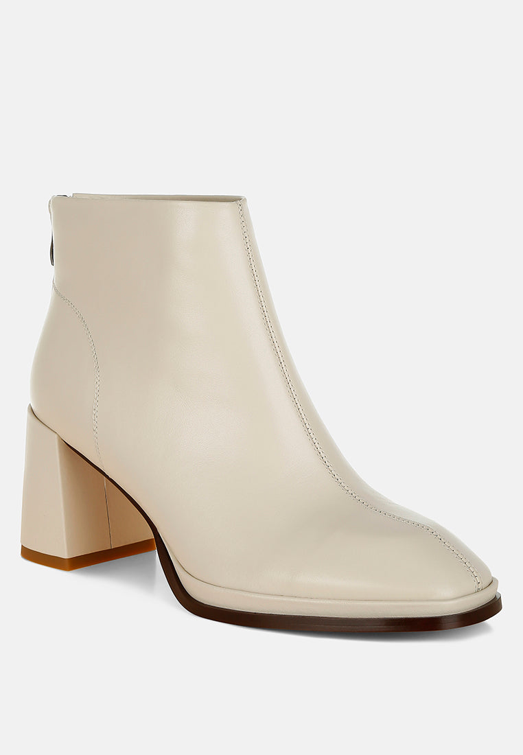 armada genuine leather square toe boots#color_off white