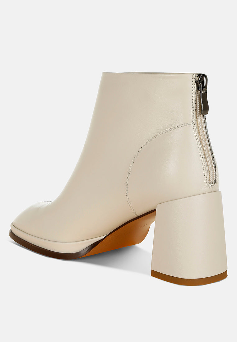 armada genuine leather square toe boots#color_off white