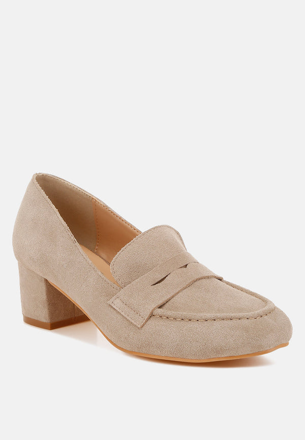 astra block heel suede loafers#color_sand