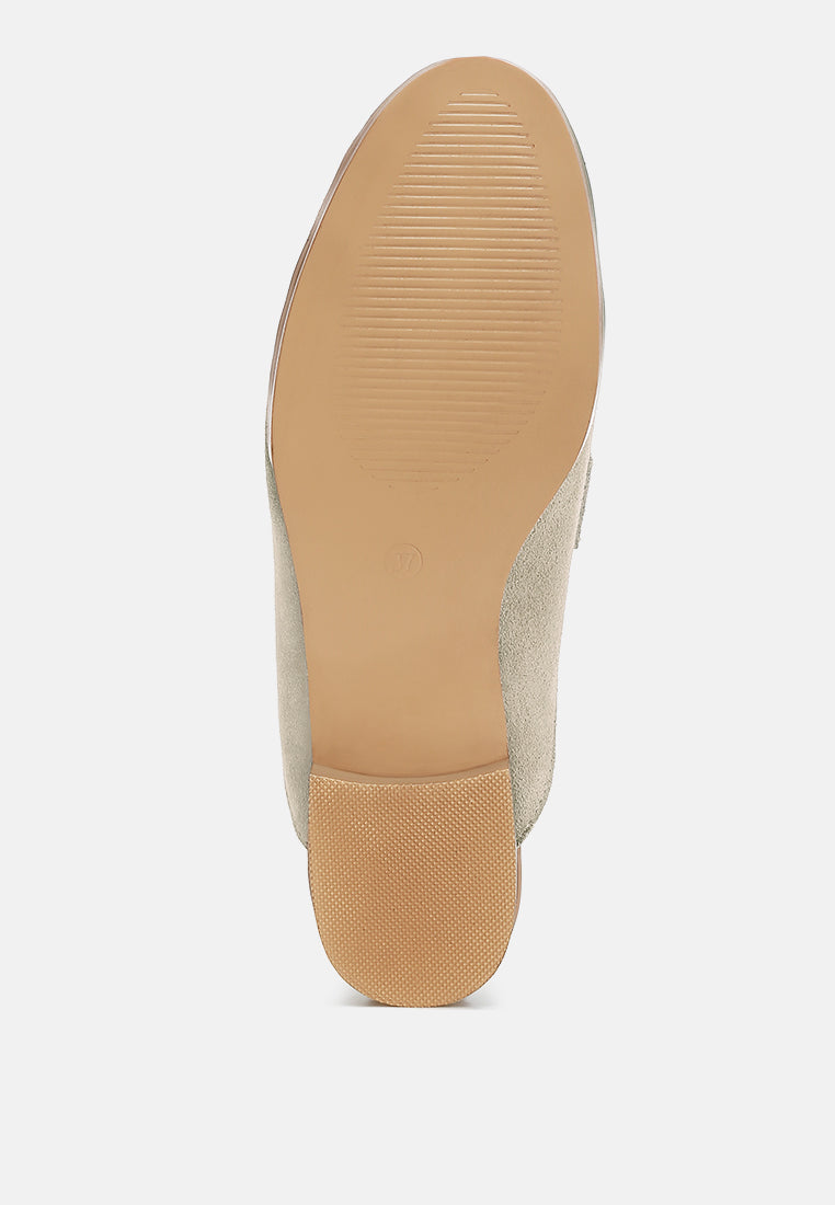 belorose rhinestone strap suede mules#color_beige