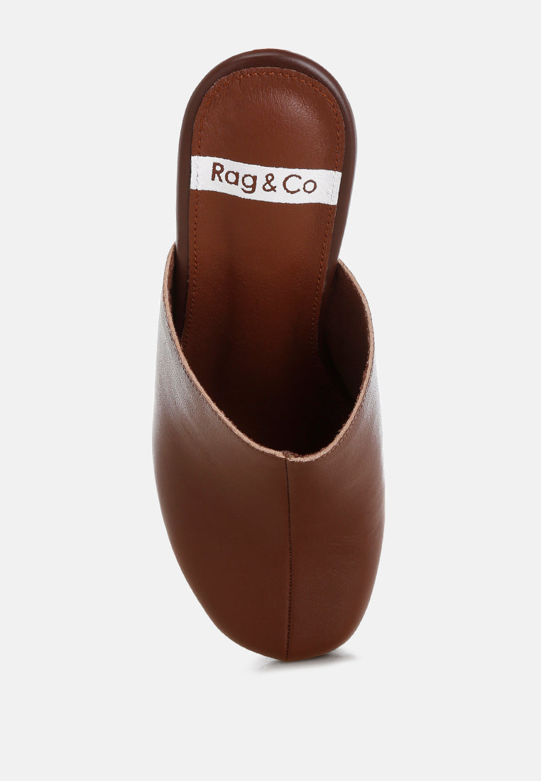 benji recycled leather clogs#color_brown