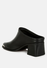 bottani genuine leather slip-on mules#color_black