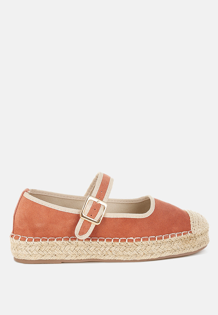 bolean soft suede leather mary jane espadrilles#color_tan