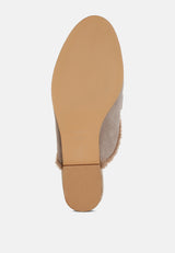 bosnia suede & faux fur slip on mules#color_beige