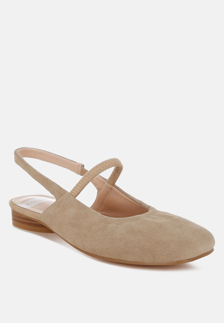 bounzi soft suede leather slingback sandals#color_beige