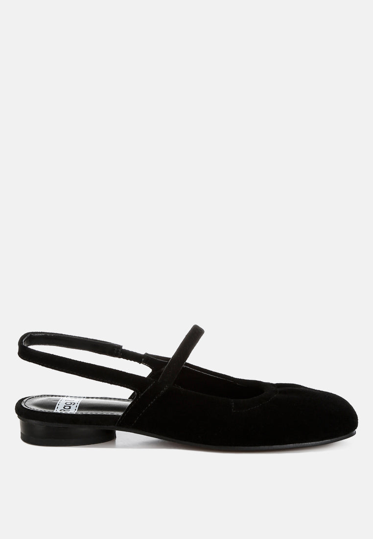 bounzi soft suede leather slingback sandals#color_black