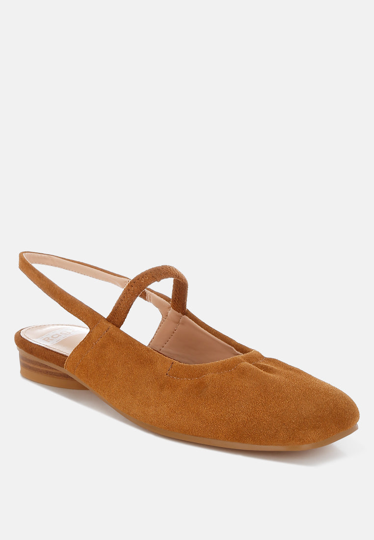 bounzi soft suede leather slingback sandals#color_tan