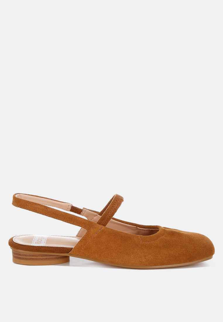 bounzi soft suede leather slingback sandals#color_tan