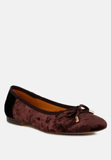 buckrose velvet bow ballerinas#color_brown