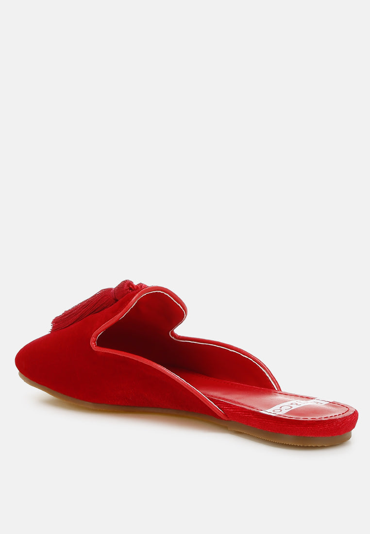 cardinal tassel detail velvet mules#color_red