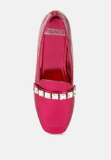 celosia metallic diamante strap loafers#color_fuchsia