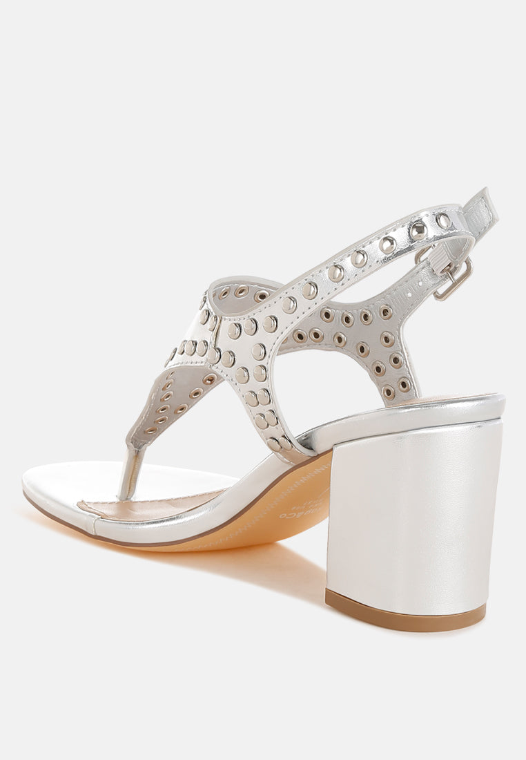 chan metallic studded statement heels#color_silver