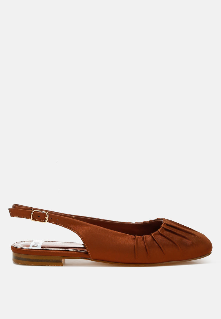 cheeni satin square toe flat slingbacks#color_brown