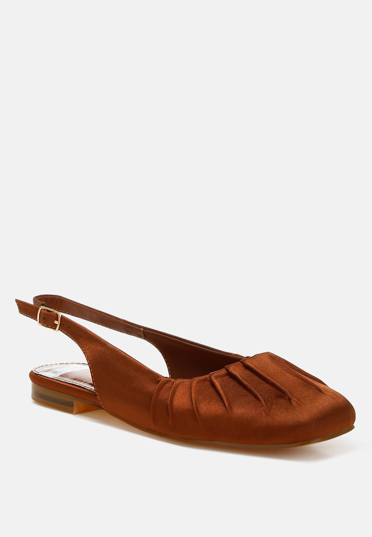 cheeni satin square toe flat slingbacks#color_brown
