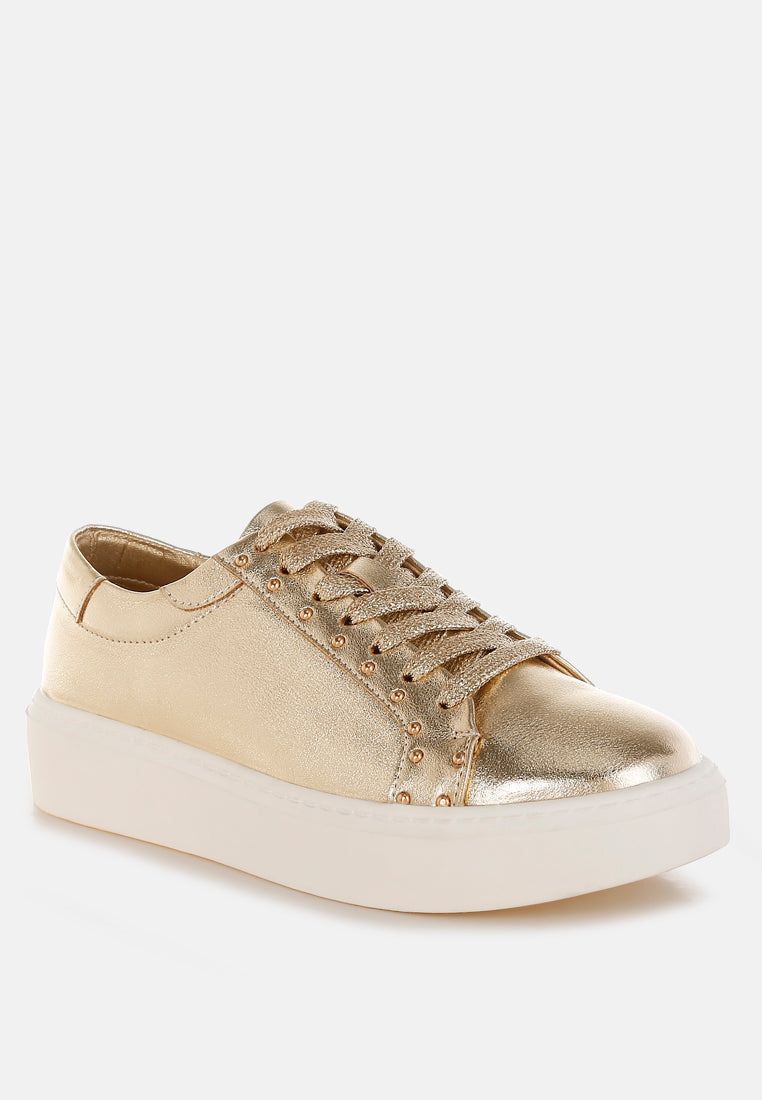 cincinati metallic pleather chunky sneakers#color_gold