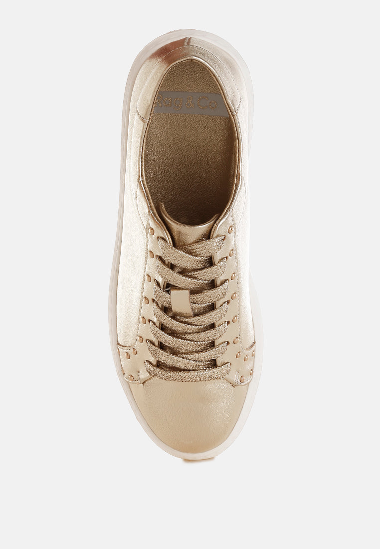 cincinati metallic pleather chunky sneakers#color_gold