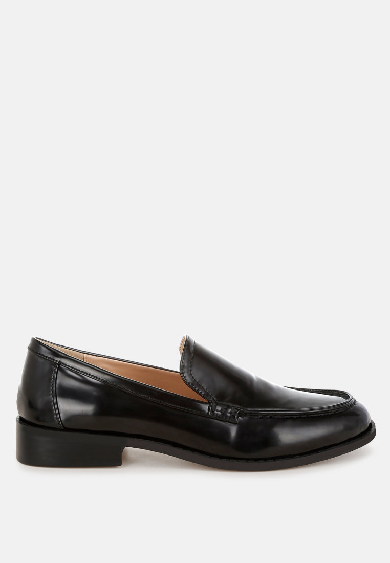 corleone pleather stacked heel loafers#color_black