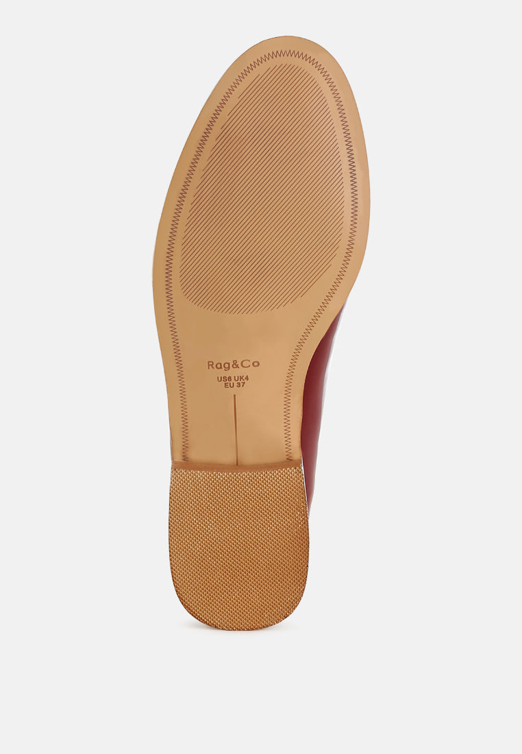 corleone pleather stacked heel loafers#color_burgundy