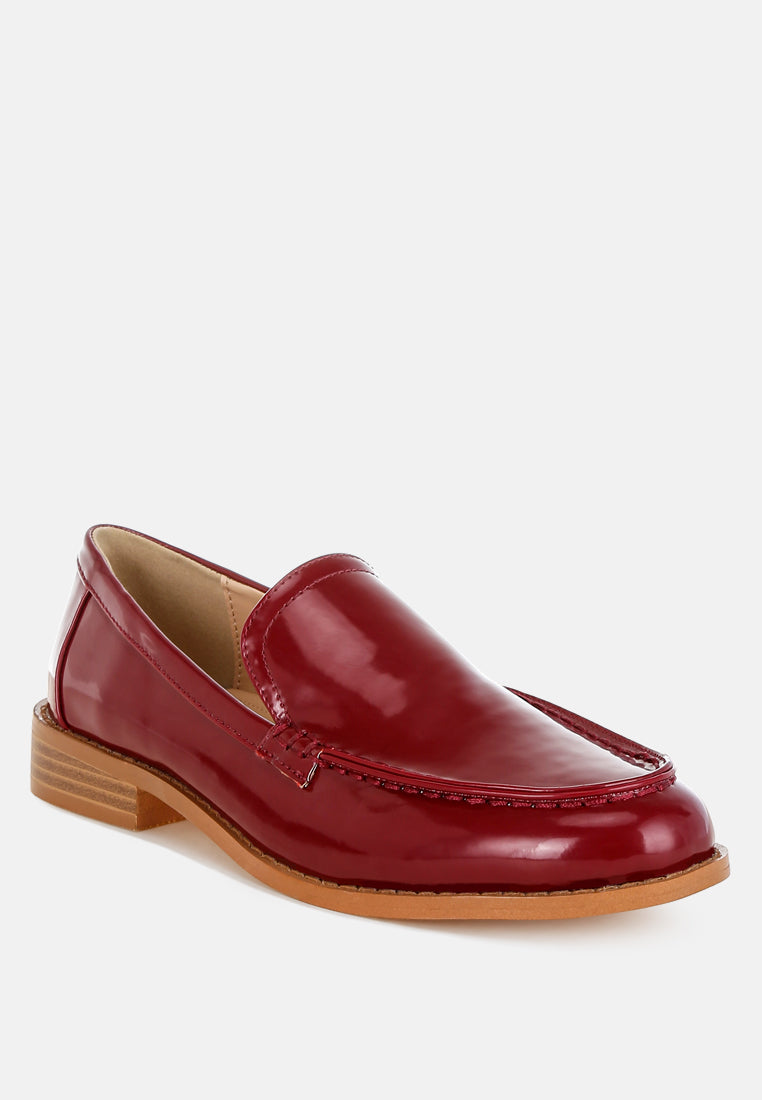 corleone pleather stacked heel loafers#color_burgundy